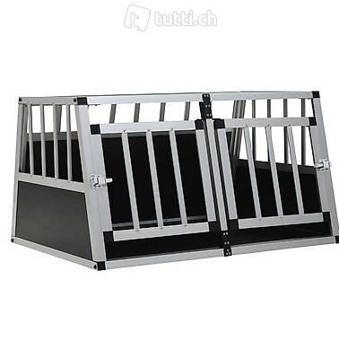  Hundetransportbox mit Doppeltür 89 x 69 x 50 cm
