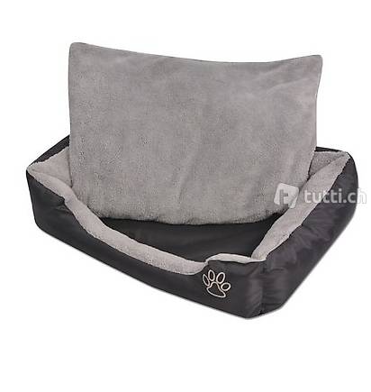  Hundebett mit gepolstertem Kissen Grösse XXXL Schwarz